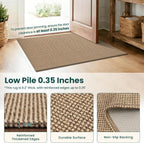 KOZYFLY Boho Rugs for Entryway 3x5 ft Washable Area Rug Non Slip Rubber Backed Entry Rug Woven Indoor Door Mat Cotton Kitchen Rugs Floor Carpet for Entryway, Foyer, Backdoor, Orange Beige/Tan/Brown