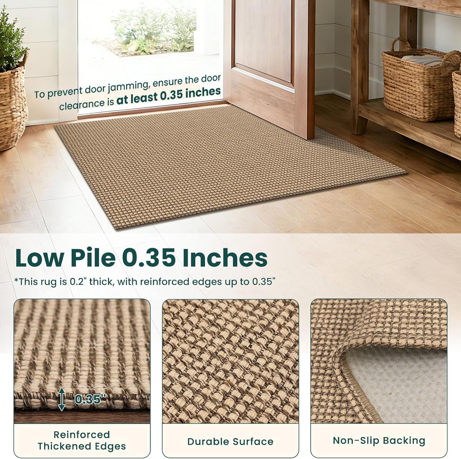 KOZYFLY Boho Runners for Hallways 2x6 ft Washable Kitchen Runner Non Slip Rubber Backed Hall Runners Cotton Entryway Runner Rugs for Indoor Backdoor Bedroom Kitchen, Orange Beige/Tan/Brown