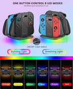 Charging Grip Stand for Switch 2 / Switch [Play While Charging] Charger Station Compatible with Nintendo 2 w Dynamic Light