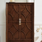 53.5" Tall Kitchen Pantry Cabinet, Mid Century Modern Storage Cabinet with Doors & Drawers, Walnut Sideboard Buffet with Adjustable Shelves for Kitchen, Living Room, Entryway