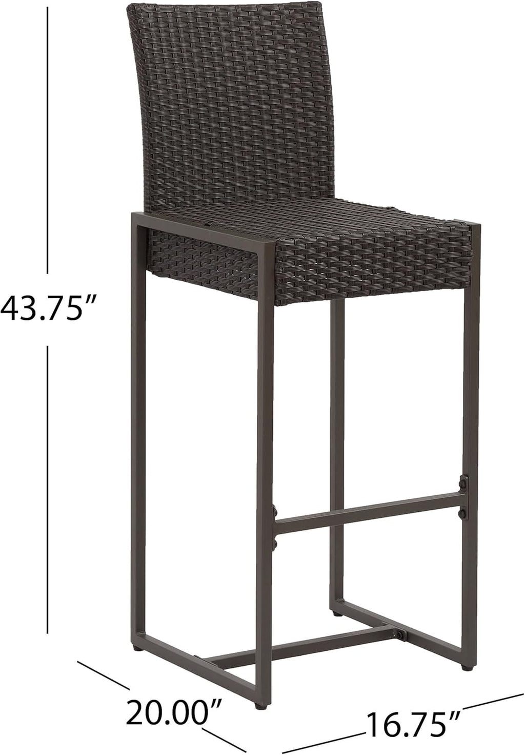 Christopher Knight Home Kelly Outdoor Wicker 30 Inch Barstool (Set of 2), Dark Brown