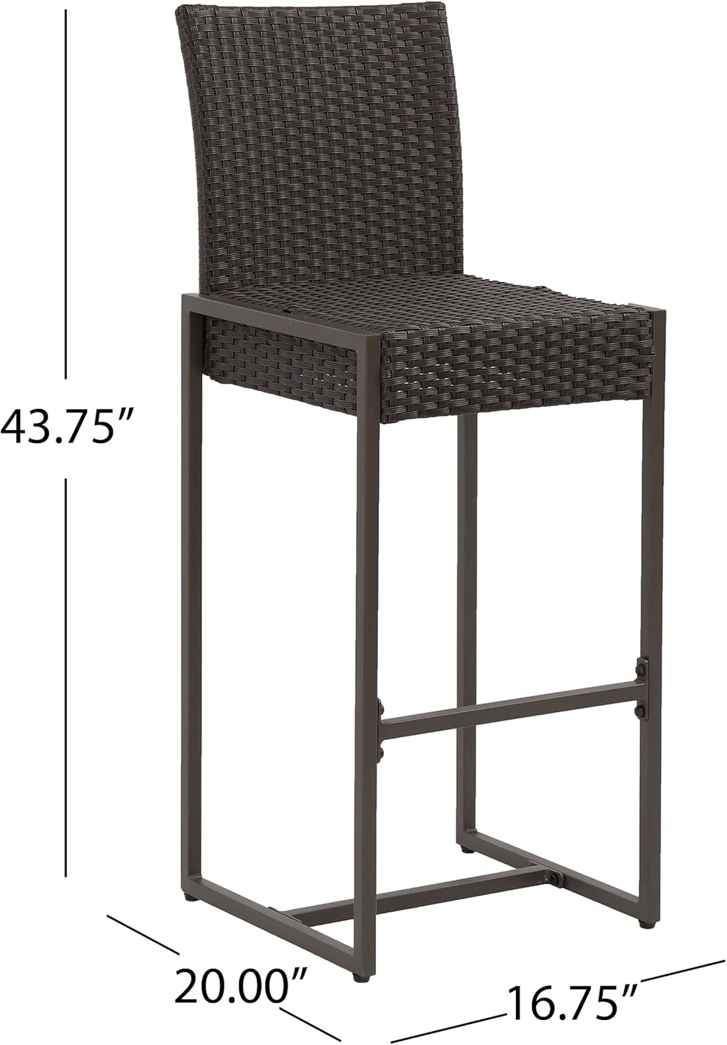 Christopher Knight Home Kelly Outdoor Wicker 30 Inch Barstool (Set of 2), Dark Brown