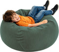 LPMOERA Soft Corduroy Kids Bean Bag Chair with Memory Foam Filling Green