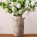 Large Flower Vase Home Decor - Tall Ceramic Farmhouse Rustic Table Vases with Handle Living Room Decoration Decorative Modern Pottery for Floor Kitchen Shelf Coffee Dining Desk Fireplace (12" Retro)