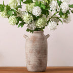 Large Flower Vase Home Decor - Tall Ceramic Farmhouse Rustic Table Vases with Handle Living Room Decoration Decorative Modern Pottery for Floor Kitchen Shelf Coffee Dining Desk Fireplace (12" Retro)