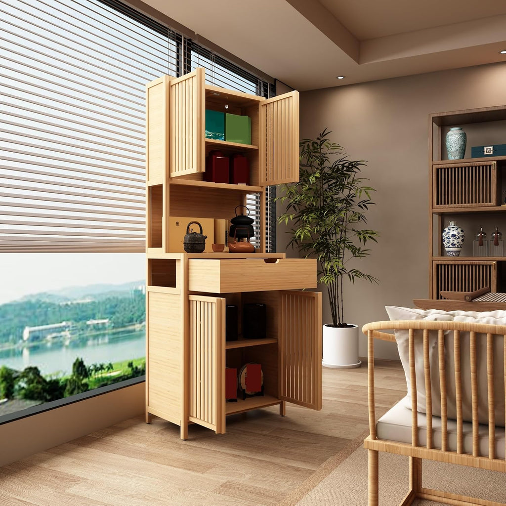 Freestanding Pantry Dideboard, Tall Bookcase Locker, Storage Cabinet for Main Living Spaces,for Kitchen Home