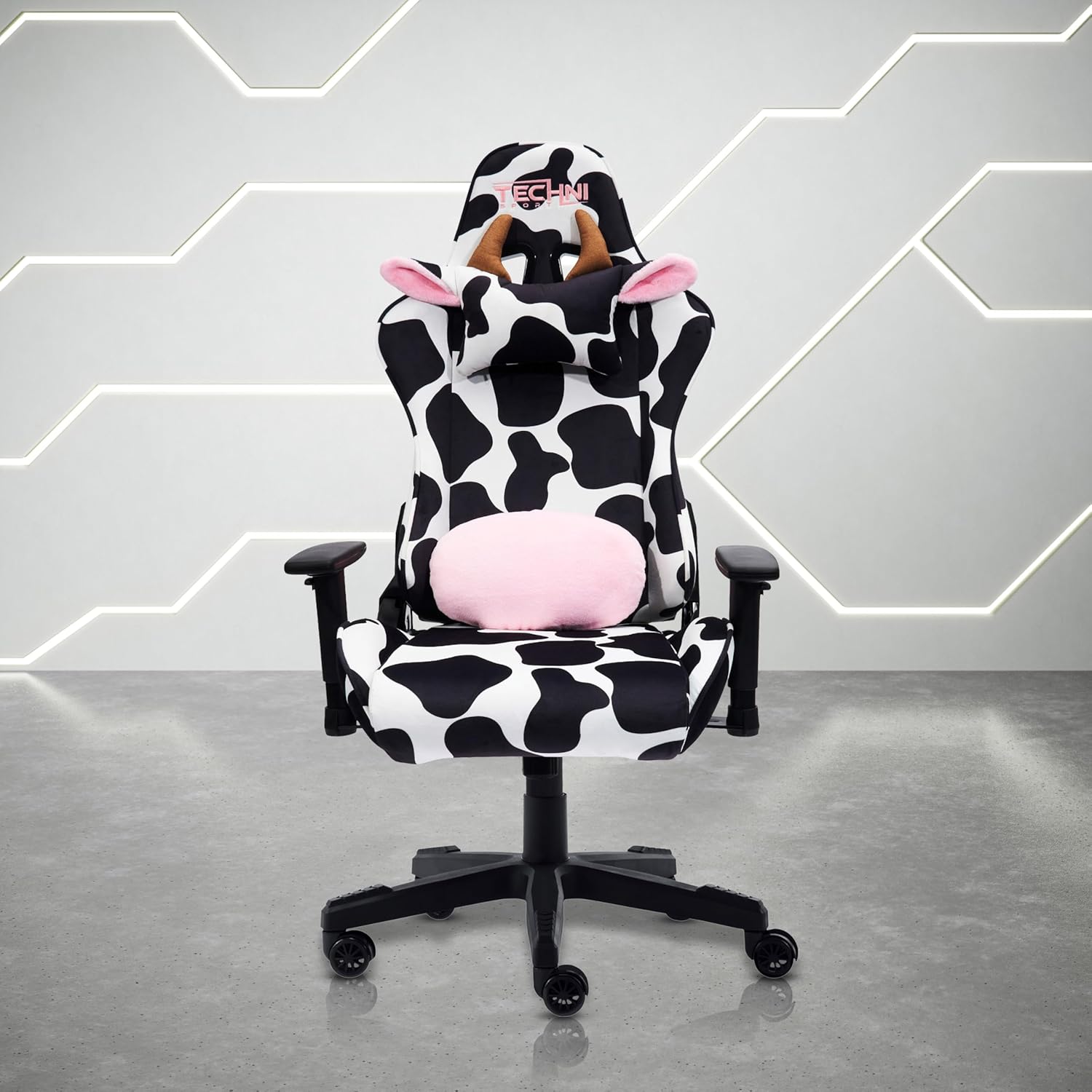 Techni Sport Black Cow Gaming Chair