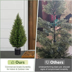 VIVATREES 3FT Artificial Topiary Cedar Trees, UV-Resistant Faux Evergreen Outdoor Plants, Artificial Pine Tree for Outdoor Front Porch Patio Entryway Decor, Set of 2