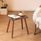 Small Side Table, Mid Century Modern End Tables Living Room, Wood Accent Bed Side Table with Solid Wood for Bedroom, Office, Small Spaces, Walnut Brown
