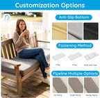 Custom Size Bench Cushion, Made-to-Measure Indoor/Outdoor Seat Cushion – Waterproof & Breathable, High-Density Foam, Removable Washable Cover for Window Seat, Patio, Entryway