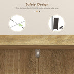 Pantry Storage Cabinet, 41" Kitchen Freestanding Kitchen Cabinet with 12 Door Shelves, Double Doors, 5-Tier Shelving and Adjustable Shelves, Natural
