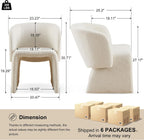 Homedot Modern Barrel Dining Chairs Set of 6, Cozy Kitchen Accent Chairs Upholstered Teddy Velvet Fluffy Sofa Side Chairs with Metal Frame, Comfy Dining Arm Chairs for Living Room, Reception Room