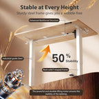 Cubiker Standing Desk, 48x24 Inches Sit Stand Home Office Desk, Electric Stand up Desk, Adjustable Desk with Splice Board, White Frame/Maple Top