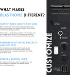 BLASTHOME® Luxury Layers Knob Finials – Fits Only Signature Collection Curtain Rods (Rod Not Included) - Premium Quality, Heavy Metal – Set of Two – Tuxedo Black
