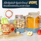 [NEW] 2 Pack Square 1.5 Gallon Glass Jar with Hinged Airtight Lid, Large Mason Jars Wide Mouth with Handle, Glass Storage Containers with Non-slip Base for Pantry, Laundry Room, Flour, Rice, Dog Treat
