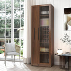 ZeHuoGe Kitchen Pantry Cabinet with Multi-Functional Pull-Out Multi-Tier Storage Shelf,Farmhouse Storage Cabinet with Glass Doors,Pantry Organizers for Kitchen, bar Cabinet,Dining Room