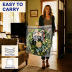 Extra Large Clear Wreath Storage Plastic Bag with Handle For Halloween Summer Christmas Decoration or Clothing Blanket Comforters Bed Sheets Pillows, 4 Pack, 24"x24"x7"