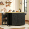 IRONCK Kitchen Island with Storage, 47.2in Rolling Island on Wheels, Kitchen Cart with Drop Leaf, 3 Spacious Drawers, Storage Cabinets and Towel Rack for Home, Dining Room