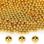 Suream 1300PCS Pearl Beads for Centerpieces, 8mm/0.31in No Hole Artificial Beads for Vase Filler, Jewelry Making, Table Scatter, Wedding Decoration, Makeup Holder, DIY Craft Projects, Gold Plated