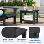 Patio Chairs Set, 3 Pieces Weatherproof HIPS Outdoor Furniture, Patio Chairs Conversation Sets with Side Table for Garden Porch Lawn & Backyard (Black)