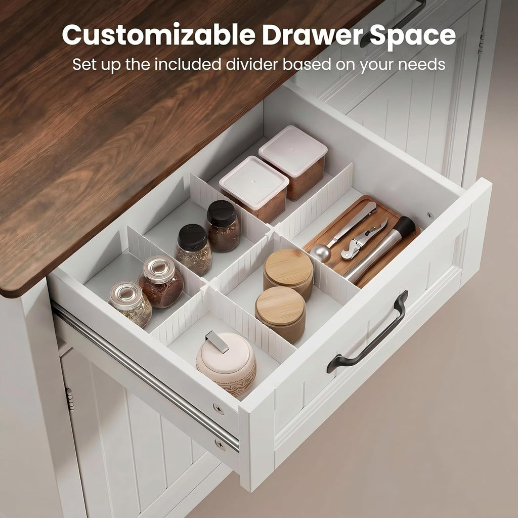 Bealife 32" Buffet Cabinet, Kitchen Island with Storage, Coffee Bar Cabinet with 2 Drawers and Adjustable Shelf, Kitchen Storage Cabinet for Dining Room, Living Room, Entryway (Retro)