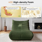 Giant Bean Bag Chairs for Adults Teen Reading Chair Togo Sofa Boneless Floor Couch Comfy Memory Foam Teddy Fleece BeanBag Fireside Lounge Chair for Living Room Bedroom, Green, 1 Seater