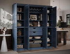 Palace Imports Solid Wood Pantry Cabinet – 71.5" Tall x 65" W - Wooden Storage Cabinet - 8 Shaker Doors, 2 Drawers, 12 Adjustable Shelves - Kitchen Cupboard - Antique Blue, 100% Eco-Friendly Pine Wood