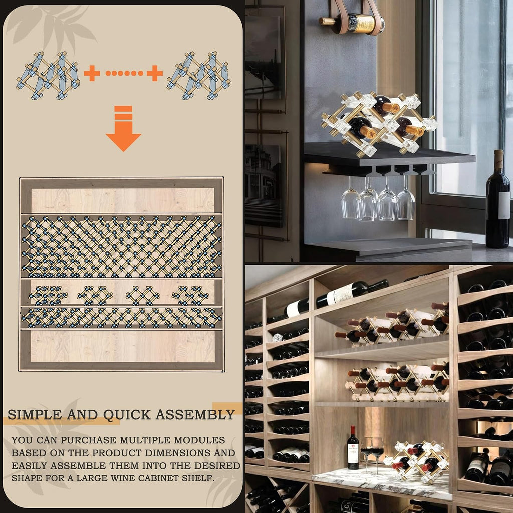 Countertop Bar Liquor Wine Bottle Holder Display Shelf, Wine Rack Organizer Storage Pantry Cabinet for Kitchen Decor