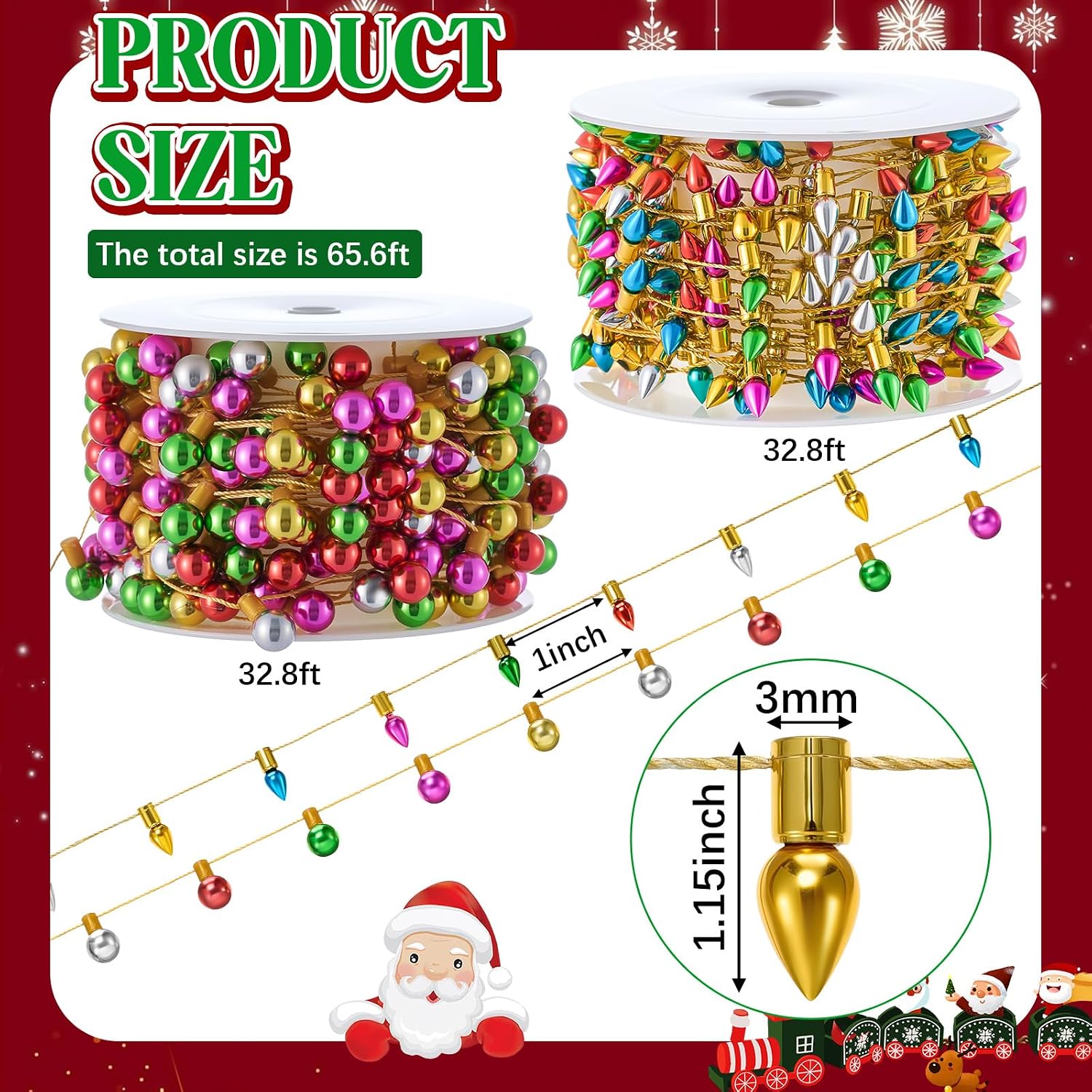 Tuanse 65.6 ft Dollhouse Fake String Lights Decorations Miniature Light String Crafts for Doll House Furniture Accessories Wedding Party Decor(Popular)