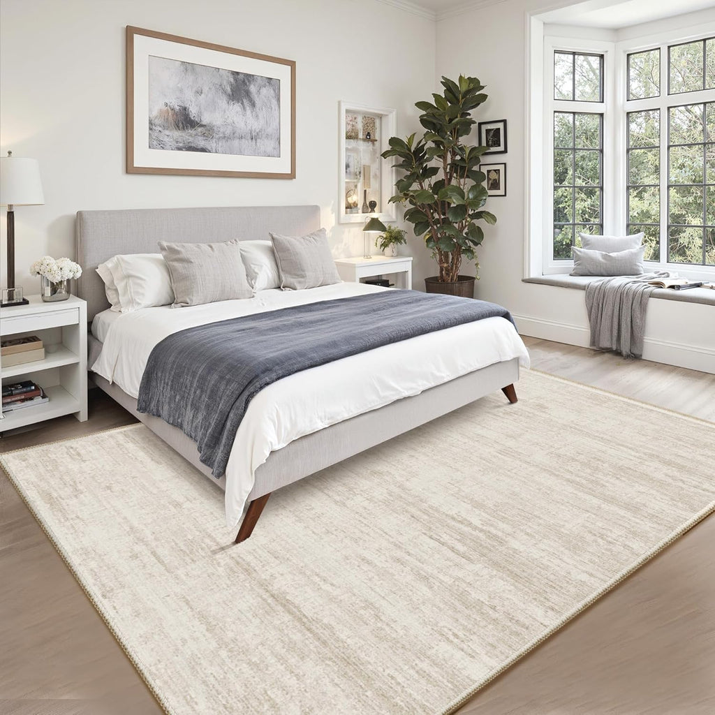 8x10 Area Rugs for Living Room,Modern Abstract Non-Slip Backing Washable Rugs,Soft Thin Large Area Rug，Stain Resistant Carpets for Bedroom Dining Room Home Decor