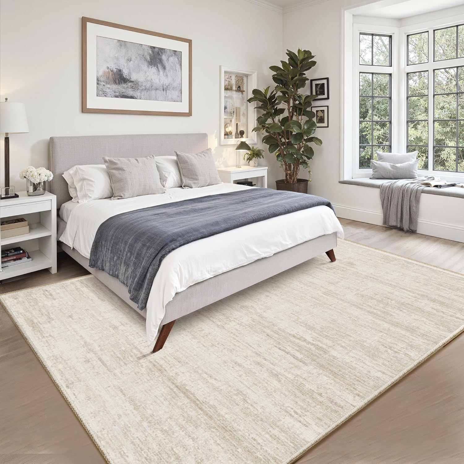 8x10 Area Rugs for Living Room,Modern Abstract Non-Slip Backing Washable Rugs,Soft Thin Large Area Rug，Stain Resistant Carpets for Bedroom Dining Room Home Decor