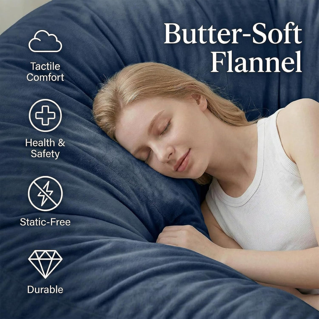 Bean Bag Chair for Adults, High-Density Memory Foam Beanbag Chair with Removable Washable Velvet Cover, Fast Rebound Fluffy Lazy Sofa Couch for Living Room & Bedroom