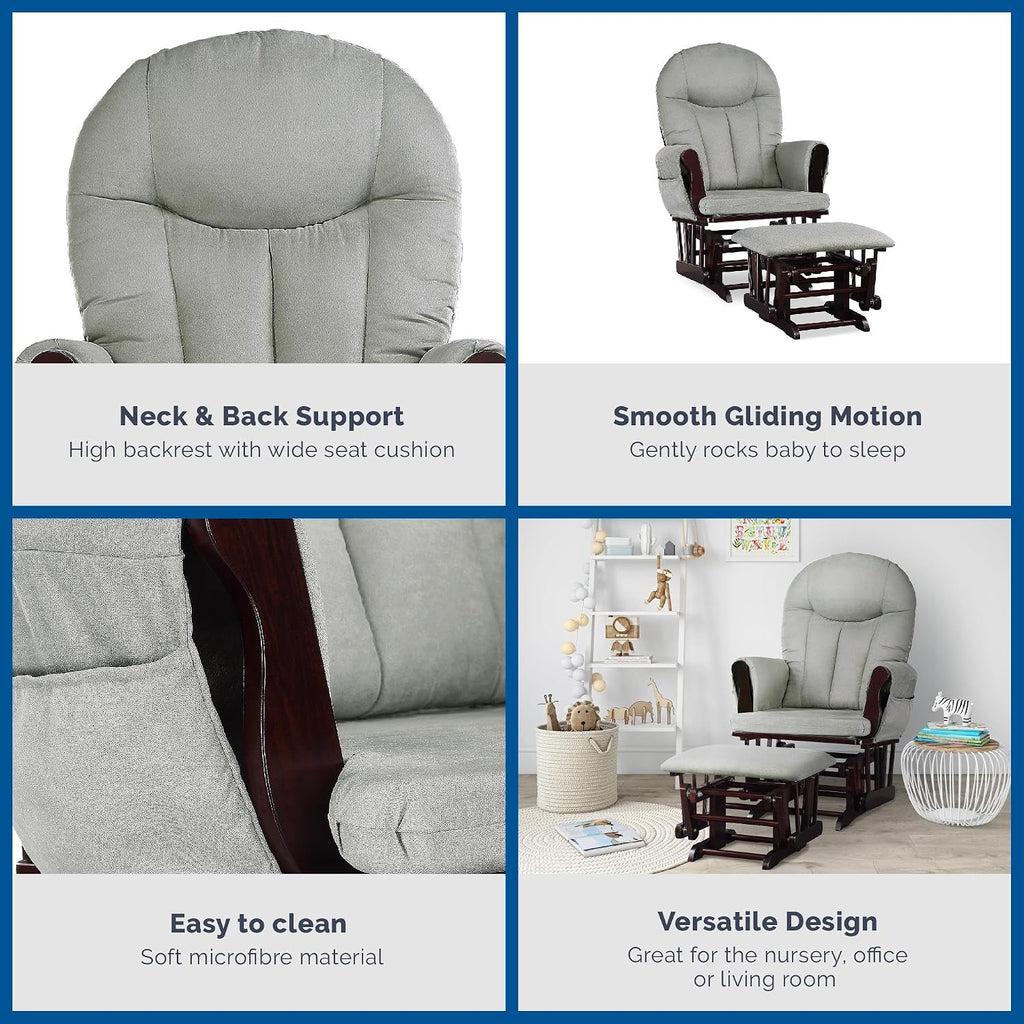 Baby Relax Huntington Nursery Glider & Ottoman, Espresso