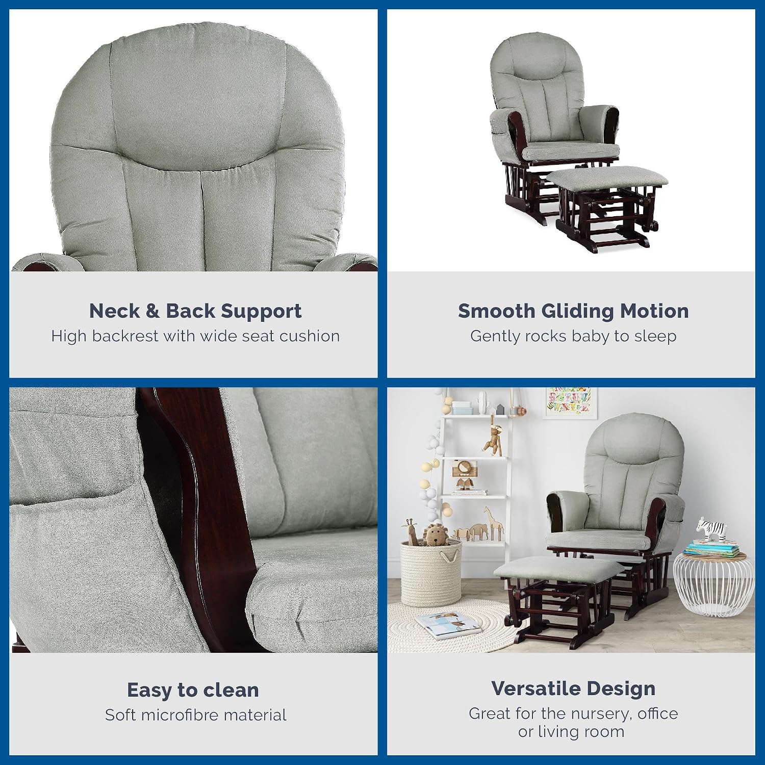 Baby Relax Huntington Nursery Glider & Ottoman, Espresso
