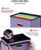 Oterri File Organizer Boxes with Lids, File Box with Mesh Pockets, Document Organizer Box for Letter Size Folders, Zippers Important Document Organizer (Light Purple, Small-2 Pack Without Folders)