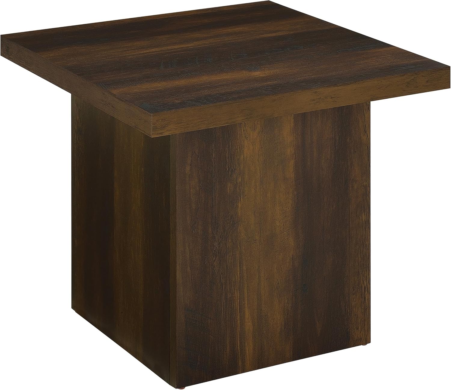 Coaster Home Furnishings - Devar - Wood - Square End Table with Thick Top, Plinth Base, and Blocky Frame - Living Room - 23.5-Inch - Dark Pine - 710887