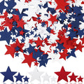 Bucherry 120 Pcs 4th of July Patriotic Wood Stars Red White Blue Crafts 250th Anniversary Independence Memorial Veterans Day DIY Craft Vase Bowl Filler Table Tiered Tray Decoration (0.4,0.8,1.2 Inch)