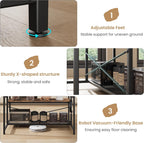 Garvee 3-Tier Small Kitchen Island with Power Outlet&2 Bar Stools, Vintage | Industrial Bakers Rack with 5 Hooks, adjustable Microwave Stand Coffee Bar Table for Dining Room, Living Room, Apartment