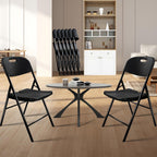 8 Pack Folding Chair, 600 lb Weight Capacity,Indoor/Outdoor Heavy Duty Foldable Chairs for Restaurants, Kitchens, Picnics, Races, Parties & Weddings. (8, Black)
