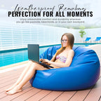 Bean Products Vinyl Marine Boat Bean Bag Chair Cover - Retro Style Weatherproof Lazy Sofa Cover for Adults - Washable Bean Bag Cover Without Fill - Comfortable Small Bean Bag, 33x31x20 - Royal Blue