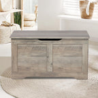 Timberer 31.5" Storage Chest, Wooden Storage Bench, Lift Top Toy Chest with 2 Safety Hinges, Large Toy Box, Entryway Shoes Bench for Living Room, Bedroom, Grey
