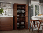 Palace Imports Solid Wood Kitchen Pantry Cabinet - 71.5" Tall x 32" Wide - Wooden Storage Cabinet with 4 Shaker Doors & 4 Adjustable Shelves, Mocha, 100% Renewable Eco-Friendly Wood, Made in Brazil