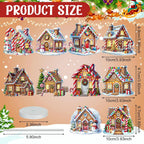 Geelin 10 Pcs Christmas Gingerbread Table Decoration Gingerbread House Decor Christmas Centerpiece for Tables Gingerbreads Theme Tabletop Gift for Xmas Holiday Desk Home Office Party Supplies Decor