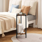 HOOBRO Small Round Side Table, 5 x 7 ft Area Rugs Washable, 28.7" H Tall Coffee Drink Table,Living Room Rugs for Bedroom, Small Circle End Table, Non-Slip Carpets, BF167BZ01-GN03AR01