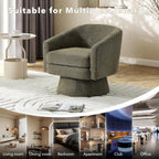 CABIHOME 360° Accent Chair, Wood Frame & Soft Padded Lounge Chair with Ergonomic Wrap Design, Cozy Chenille Fabric Armchair for Living Room, Garden, Patio