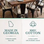 Barnett Home Decor Metal Chair Cushions - 14x14 Chair Cushions for Tolix Chairs - Machine Washable, 100% Cotton, Made in USA - Farmhouse Chair Pads - Ticking Stripe Natural Pack of 4
