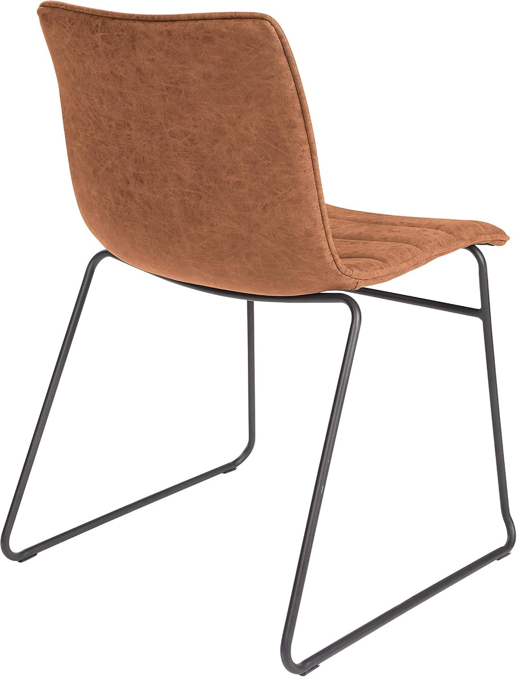 OSP Home Furnishings Halo 2-Pack Faux Leather Stacking Chairs with Sturdy Metal Frame, Sand