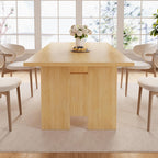 Jocoevol 63" Dining Table for 4-6 People, Rectangle Extendable Dining Room Table, Modern Folding Dining Table for Space-Saving, Square Wood Kitchen Tables for Home, Dining Room, Natural