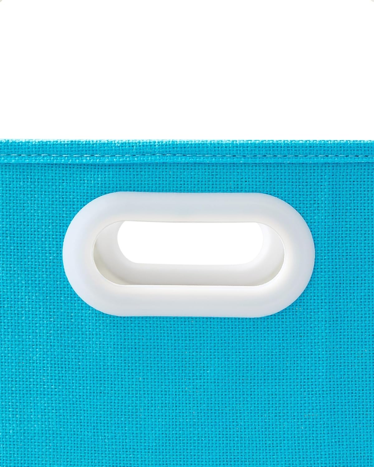 Cube Storage Bins | Storage Baskets with Dual Handles | Ultra-Fine Fabric Organizer for Shelf, Wadrobe | 10x10x10 Cube Insert Drawer | 6 Pack, Macaron & Cream White, 9.5x9.5x9.8 In