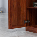 63in High Kitchen Pantry Storage Cabinet — 2 Doors, 5-Tier Adjustable Shelves, 23.5in Width x 15.75in Depth x 63in Height, 88lb Total Capacity, Tan